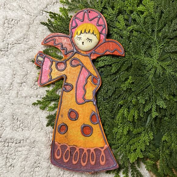 Vintage Other - Vintage Dickson Masonite Angel Orange Pink Psychedelic Retro Mid Century Flat